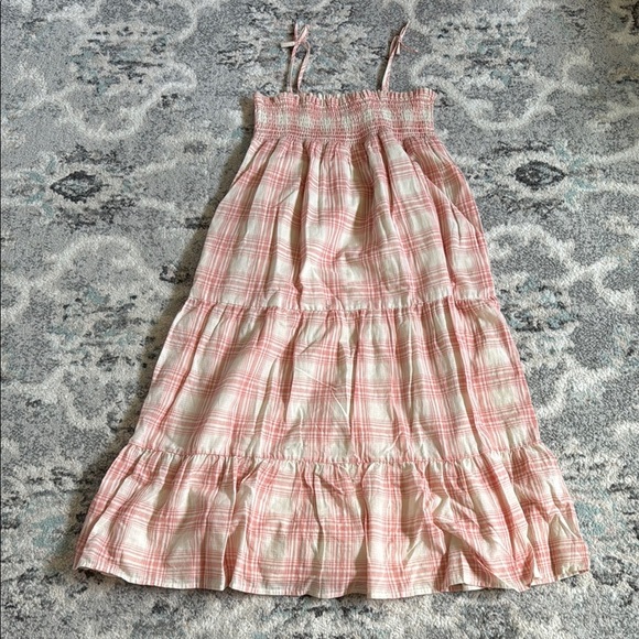 Polo Ralph Lauren Cream and Pink Plaid Cotton Dobby Dress - Picture 1 of 11